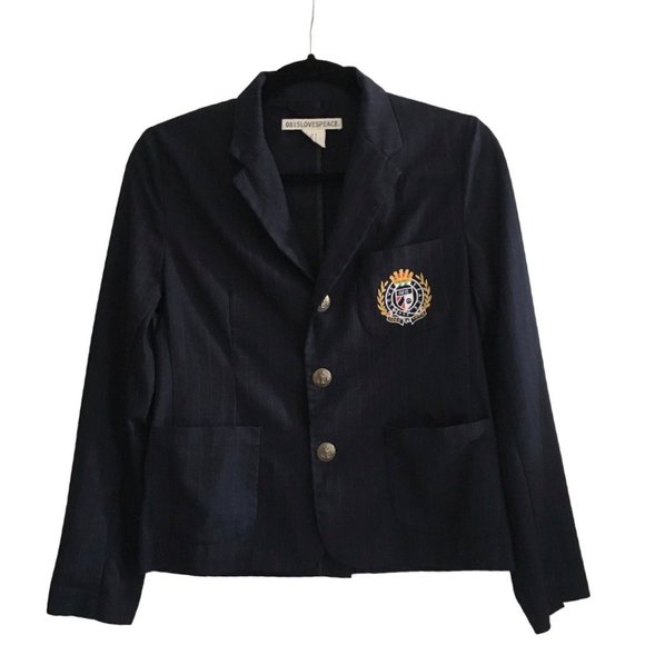 0815LovePeace Jackets & Blazers - Button Down Embroidered Pocket Blazer